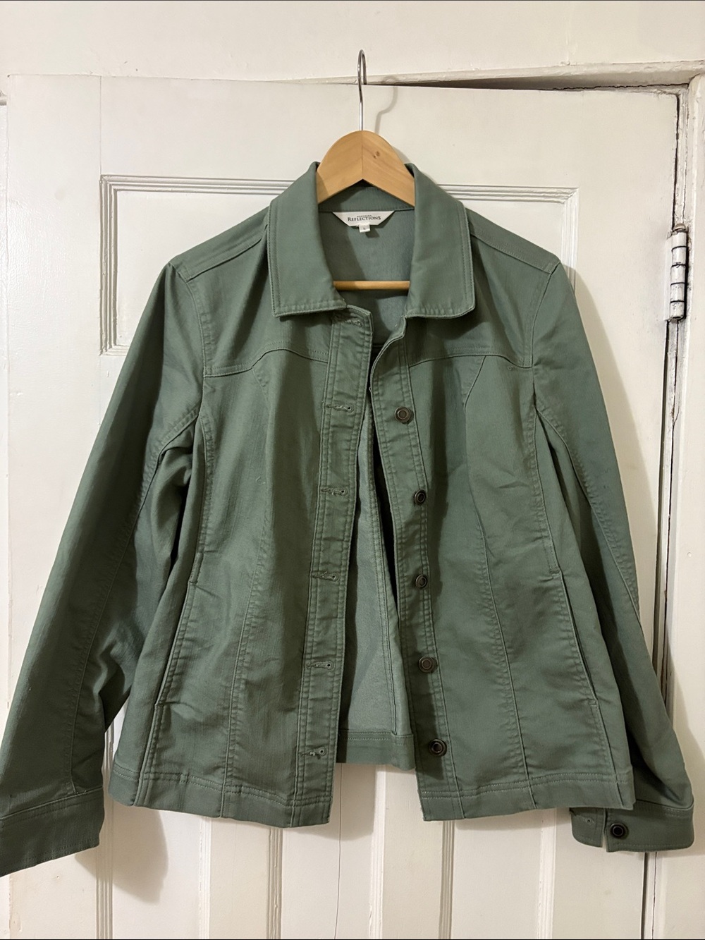 Northern Reflections Olive Green Button-Front Jean Jacket